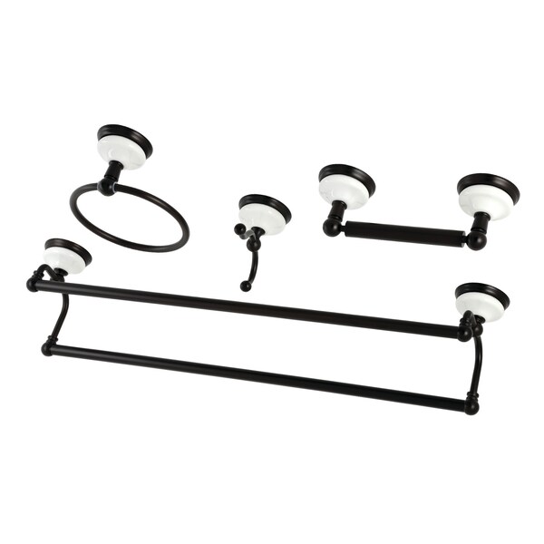4-Pieces Dual Towel Bar Bathroom Set, Oil Rubbed Bronze